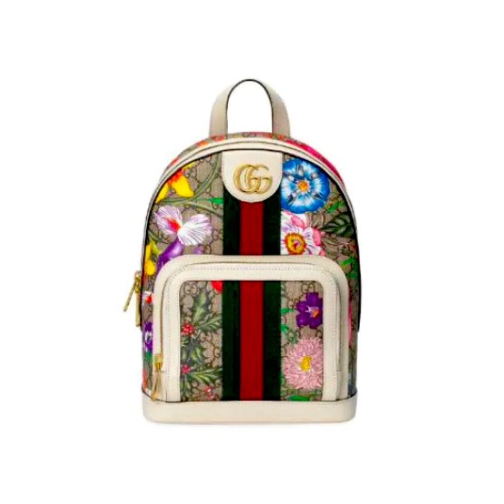 Gucci retired floral canvas and leather backpack